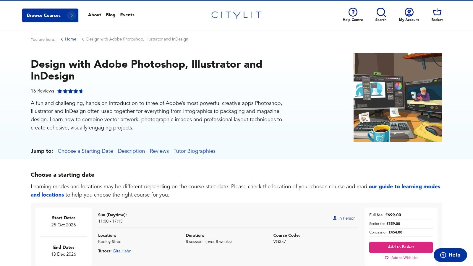 City Lit, Design with Adobe Photoshop, Illustrator and InDesign for Beginners